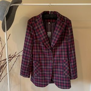 Checkered Two Button Blazer